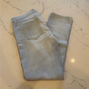 Joe's Jeans Blue and White Striped Ankle & Cropped Jeans